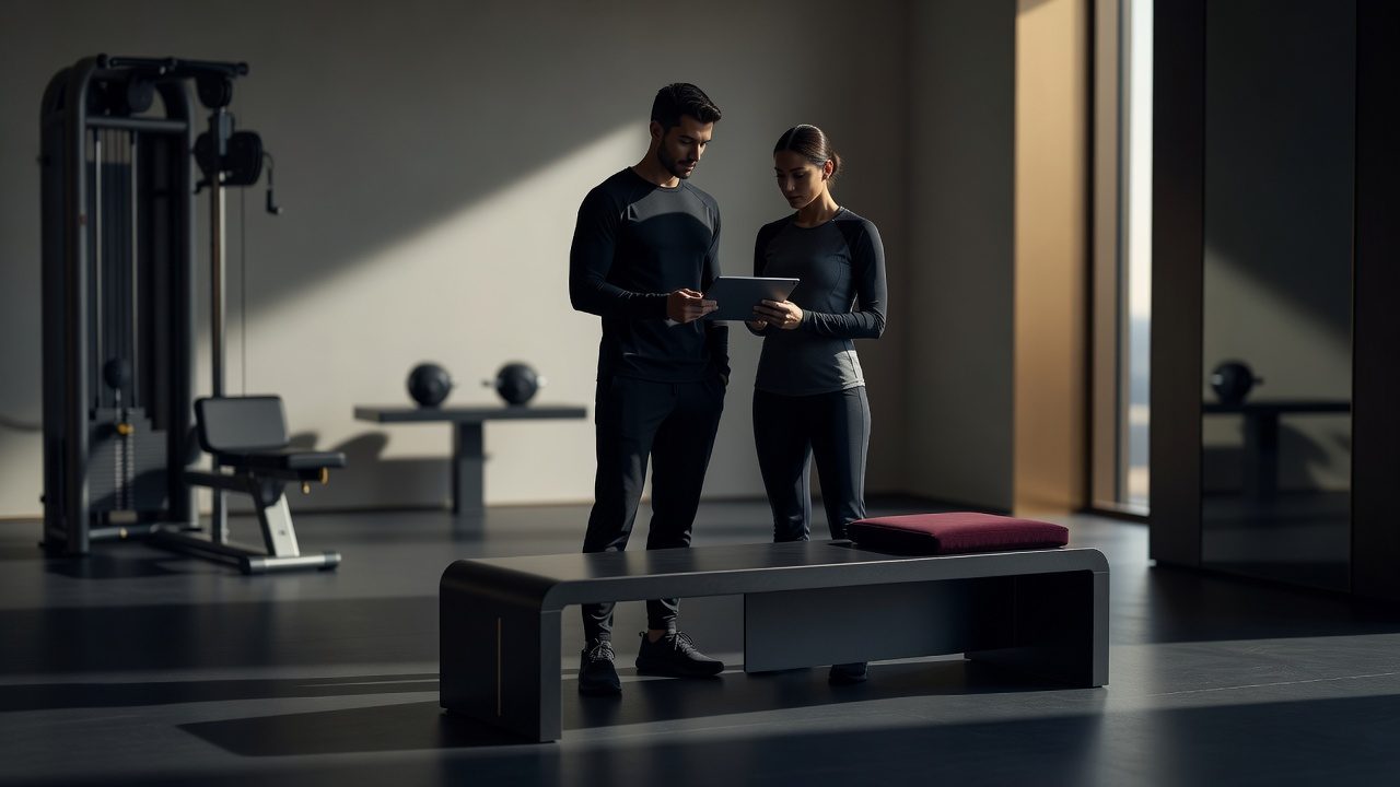 Kişisel antrenman planını değerlendiren sporcular.
