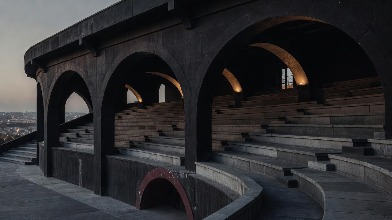 İstanbul’un spor mirasını çağrıştıran tarihi stadyum mimarisi.